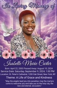 Purple Maximalist Funeral Flyer Tabloid แทบลอยด์ template