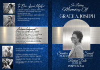 Purple Maximalist Funeral Program Cover A3 template
