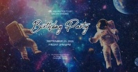 Purple Maximalist Galaxy Birthday Party Invit Facebook Shared Image template