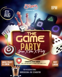 Purple Maximalist Game Night Flyer  Instagram Portrait template