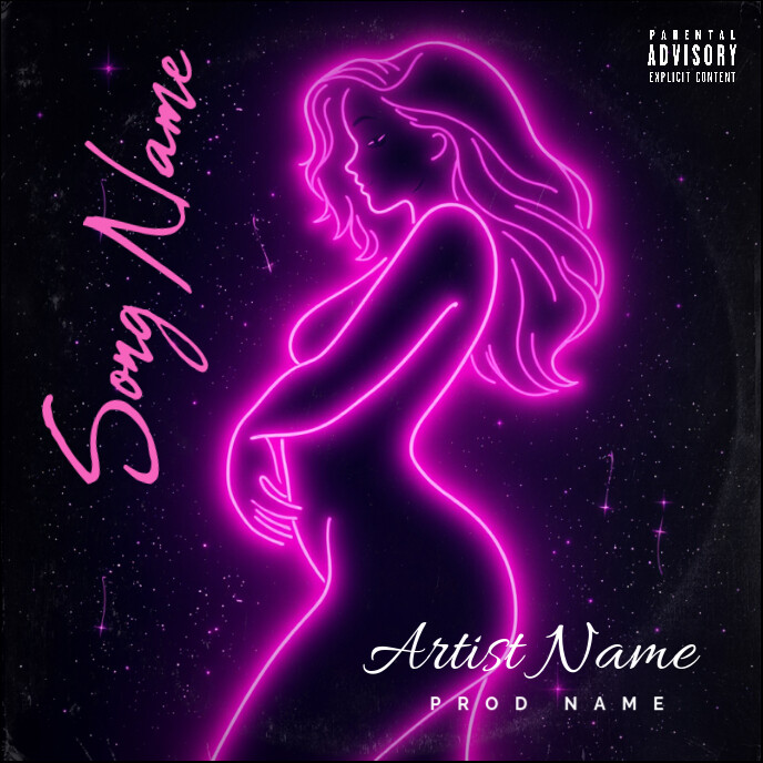 Copy of Purple Maximalist Girl Neon Album Cover | PosterMyWall