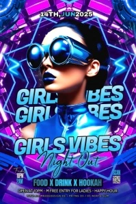 Purple Maximalist Girls Vibes Banner 4' × 6' Banier 4’×6’ template