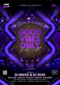 Purple Maximalist Good Vibes Only  A3 template