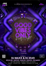 Purple Maximalist Good Vibes Only  A3 template