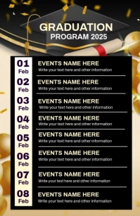 Purple Maximalist Graduation Program Schedule Template Tabloid