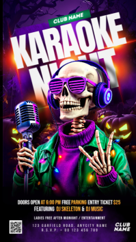 Purple Maximalist Halloween Club Night Instagram Story template