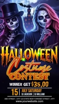 Purple Maximalist Halloween Costume Contest Instagram Story template