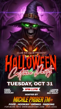 Purple Maximalist Halloween Costume Party Template Instagram Story