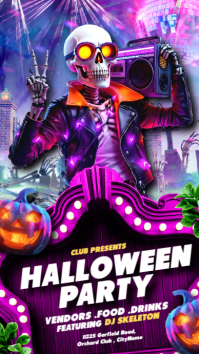 Purple Maximalist Halloween Dj Club Night Instagram Story template