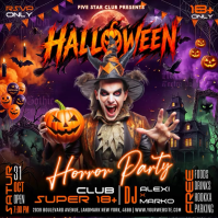 Black Halloween Club Party Сообщение Instagram Template