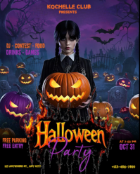 สีม่วง Halloween Party Instagram Portrait Template