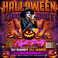 Purple Halloween Karaoke Night Instagram-bericht Template