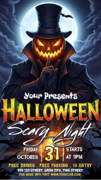 Purple Maximalist Halloween Night Party Template Instagram Story