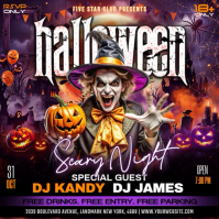 Purple Halloween Nightclub Party Post Instagram Template