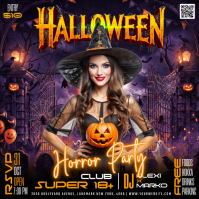 Purple Halloween Horror Party Post Instagram Template
