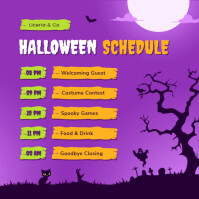 Purple Maximalist Halloween Schedule Instagram Post template