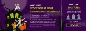 紫色 Halloween Party Extravaganza Facebook Cover Photo Template