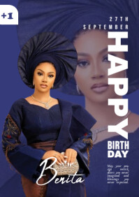 Purple Maximalist Happy Birthday A4 template