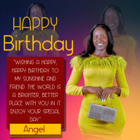 Purple Maximalist Happy Birthday Instagram Post template