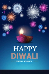 Purple Maximalist Happy Diwali Festival Pinterest Graphic template