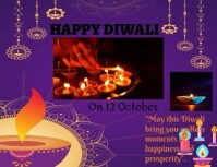 Purple Maximalist Happy Diwali Flyer Template  Flyer (us Letter)