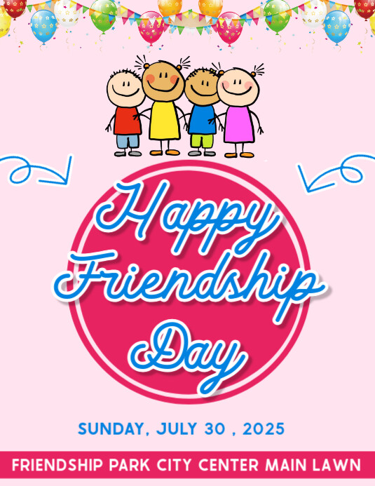 Purple Maximalist Happy Friendship Day  Flyer (us Letter) template