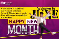 Purple Maximalist Happy New Month Poster โปสเตอร์ template