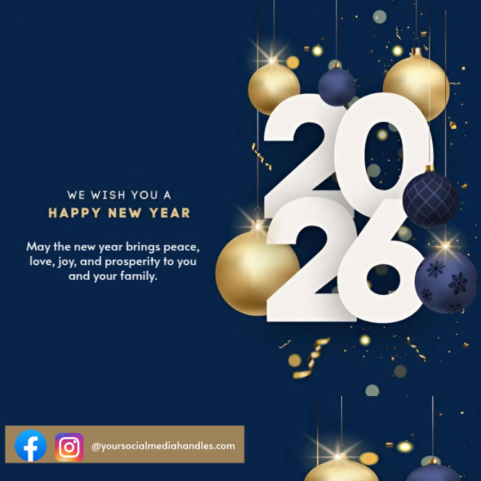 Purple Maximalist Happy New Year 2026 Instagram Post Template ...