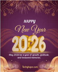 Purple Maximalist Happy New Year 2026 Template Instagram Portrait ...