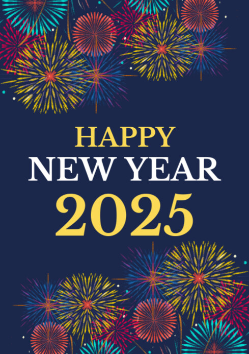 Plantilla de Purple Maximalist Happy New Year Celebration Flyers A4 ...