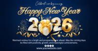 Purple Maximalist Happy New Year Facebook Shared Image Obraz udostępniany na Facebooku template