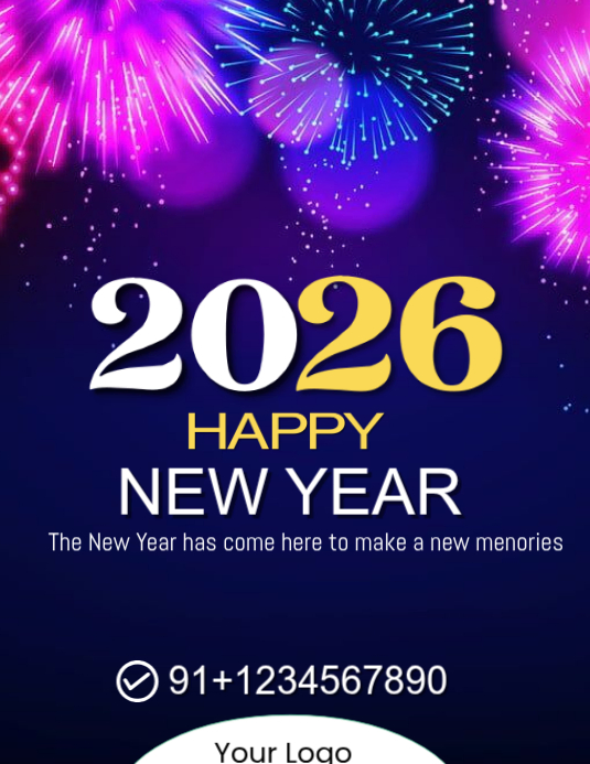Purple Maximalist Happy New Year Flyer (us Letter) Template | PosterMyWall