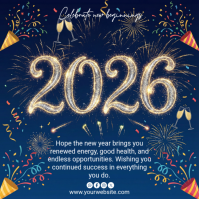 Purple Maximalist Happy New Year Instagram Post template