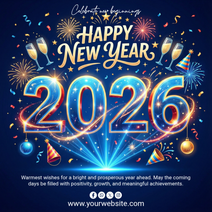 Purple Maximalist Happy New Year Instagram Post Template | PosterMyWall