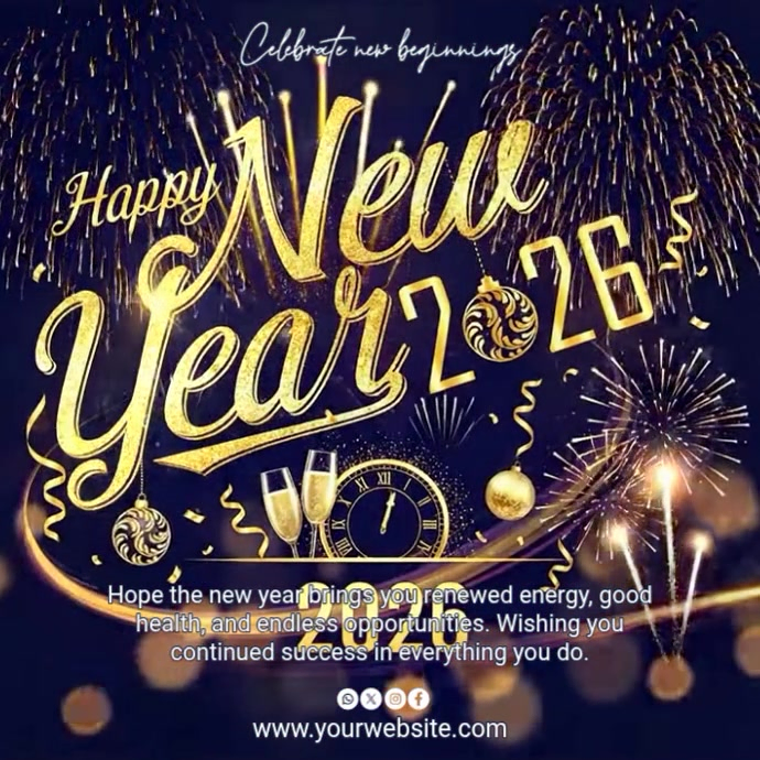 Purple Maximalist Happy New Year Instagram Post Template | PosterMyWall