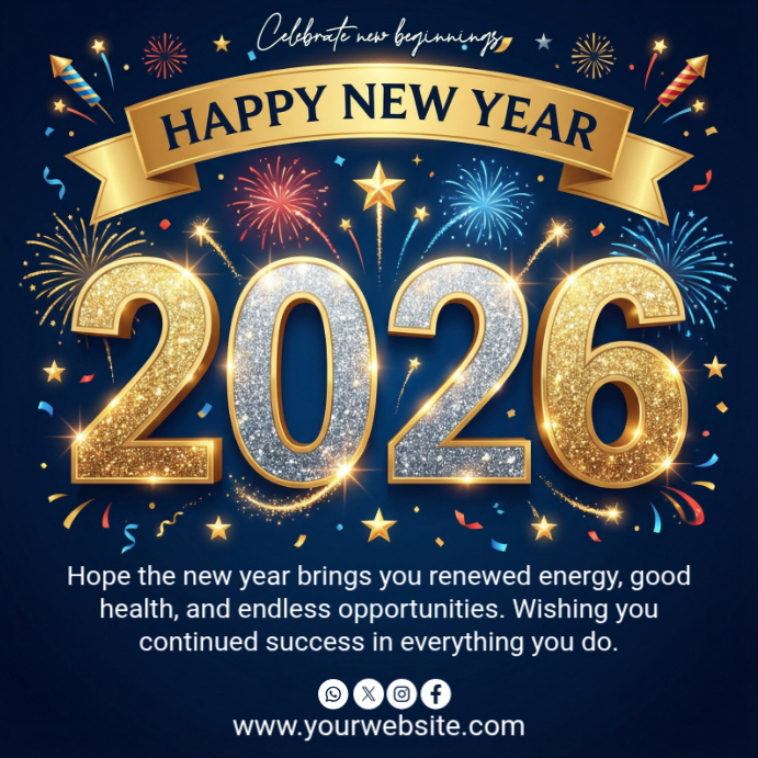 Purple Maximalist Happy New Year Instagram Post Template | PosterMyWall
