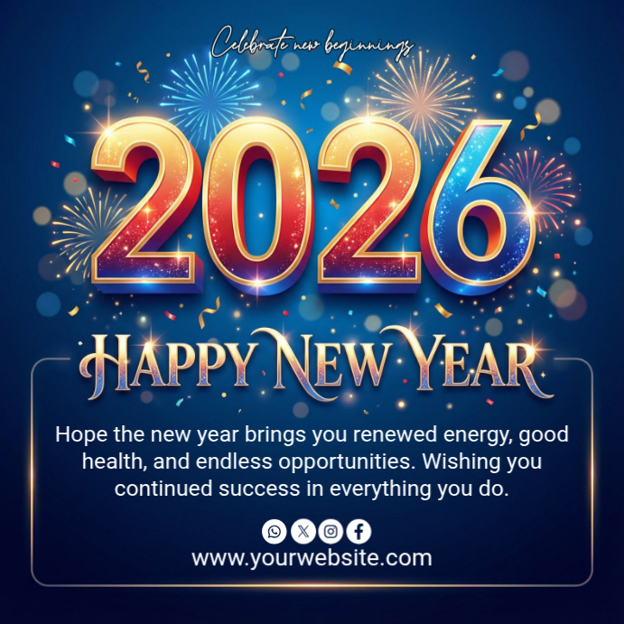 Purple Maximalist Happy New Year Instagram Post Template | PosterMyWall