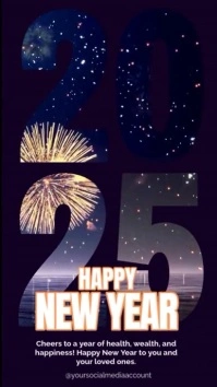 Purple Maximalist Happy New Year  Instagram Story template