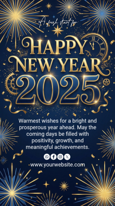 Purple Maximalist Happy New Year Instagram Story Template | PosterMyWall