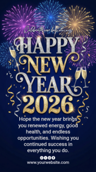 Purple Maximalist Happy New Year Instagram Story template