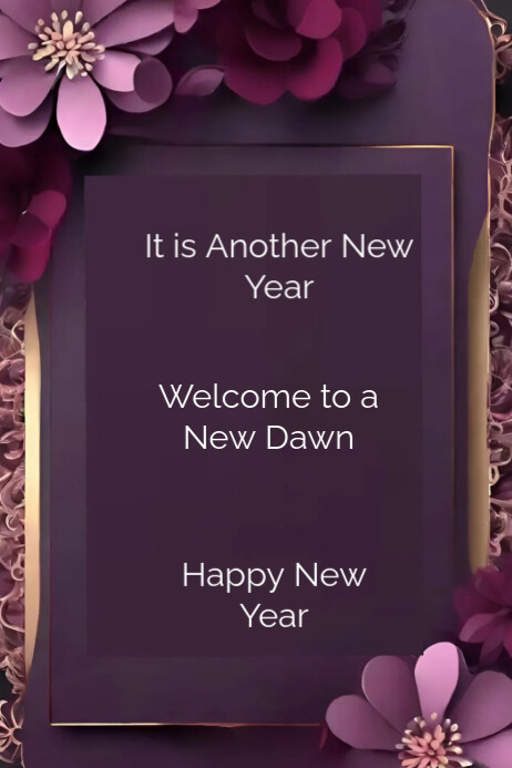 Purple Maximalist Happy New Year Poster Template | PosterMyWall