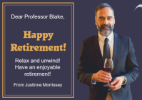 Purple Maximalist Happy Retirement Card A4 template