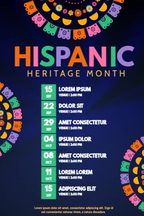 Plantilla de Purple Maximalist Hispanic Heritage Month Poster ...