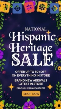 Purple Maximalist Hispanic Heritage Sale Instagram Story template