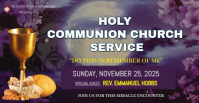 Purple Maximalist Holy Communion Church Service Template Design Poster  Facebook Event Cover Okładka wydarzenia na Facebooku