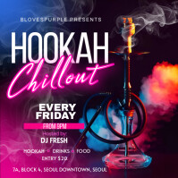 Purple Maximalist Hookah Lounge Instagram Post template