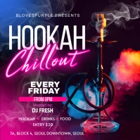 Purple Maximalist Hookah Lounge Instagram Post template