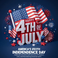 Purple Maximalist Independence Day Celebration Square Video Persegi (1:1) template