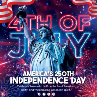 Purple Maximalist Independence Day Celebration Square Video Vierkant (1:1) template