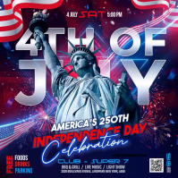 Purple Maximalist Independence Day Celebration Square Video สี่เหลี่ยมจัตุรัส (1:1) template